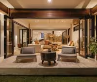 Villa The Beach Villa Cemagi, Salon la nuit